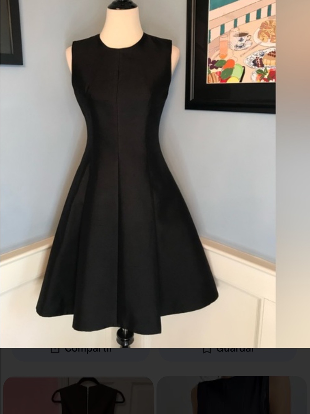 Halston Heritage Black Sleeveless Fit-and-Flare Mini Dress